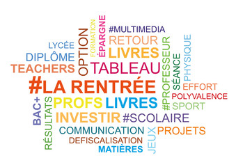 Rentrée des classes nuages de mots rentrée scolaire 