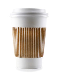 Paper cup isolated on white