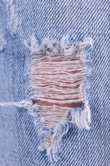 Torn jeans, closeup