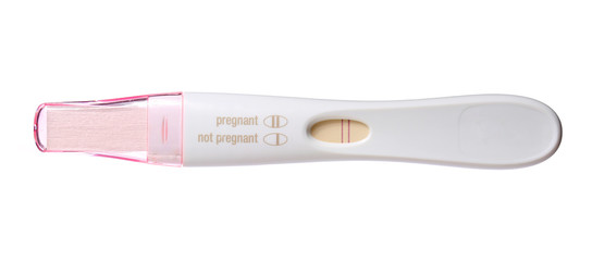 pregnancy test positive isolated on white background - obrazy, fototapety, plakaty