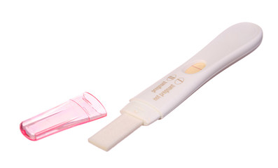 pregnancy test negative isolated on white background