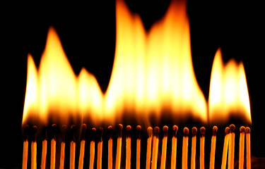 Burning matches