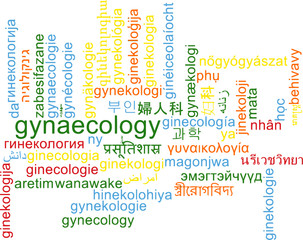 Gynaecology multilanguage wordcloud background concept