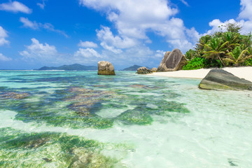 Tropical Paradise - Anse Source d'Argent - Beach on island La Digue in Seychelles