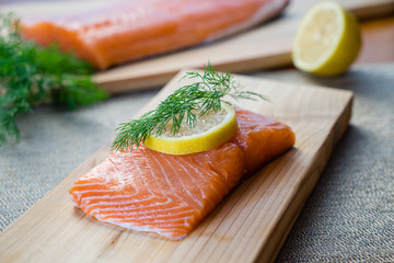 Raw Cedar Plank Salmon