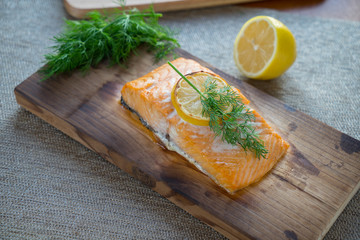 Cooked Cedar Plank Salmon