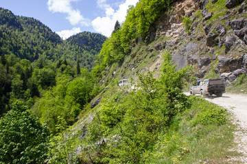 Mountain road in the mountains