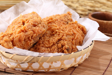 fried chicken in breast.