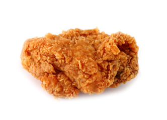 fried chicken breast on white background