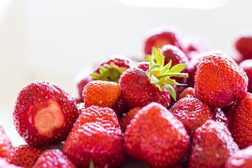 A lot of red and fresh strawberries