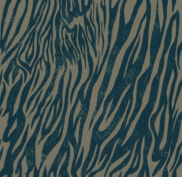 Seamless vintage style pattern with zebra or tiger print. Hand