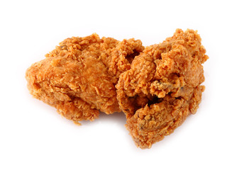 fried chicken breast on white background