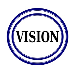 VISION black stamp text on white