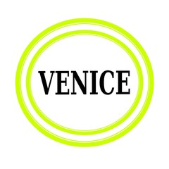 VENICE black stamp text on white
