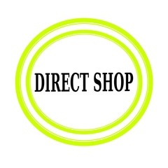 DIRECT SHOP black stamp text on white
