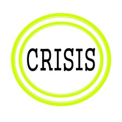 CRISIS black stamp text on white