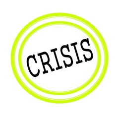 CRISIS black stamp text on white