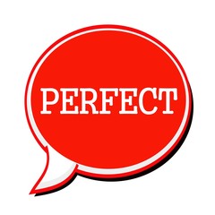 PERFECT white stamp text on red Speech Bubble