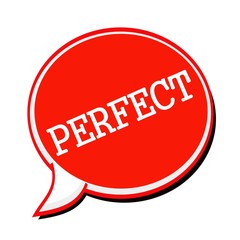 PERFECT white stamp text on red Speech Bubble