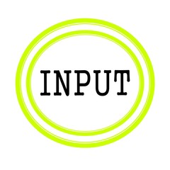 INPUT black stamp text on white