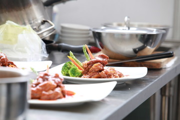 Food on white plate