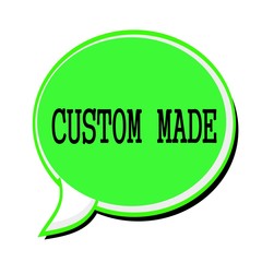 CUSTOM MADE black stamp text on green Speech Bubble