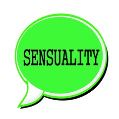 SENSUALITY black stamp text on green Speech Bubble