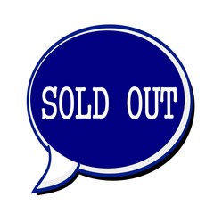 SOLD OUT white stamp text on blueblack Speech Bubble