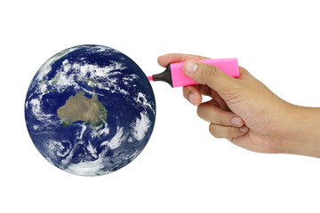 Paint the world with you hand- Elements of this image furnished