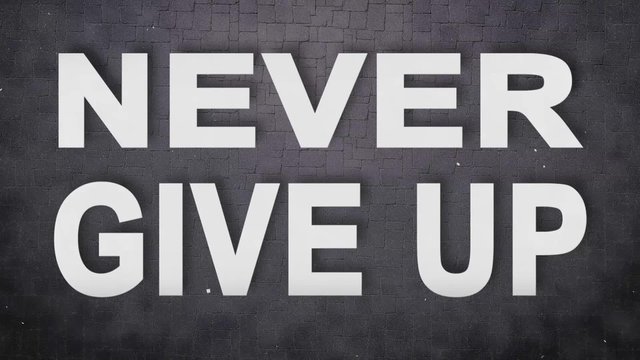 Never Give UP. Motivational Intro Logo. Animation Text. Inpired