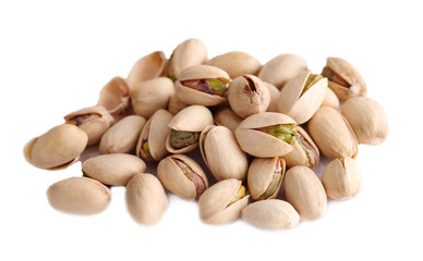Pistachio nut on white background