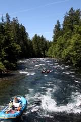 white water river rafting in a raft