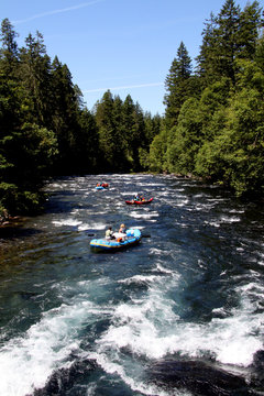 white water river rafting in a raft