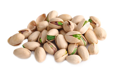 Pistachio nut on white background