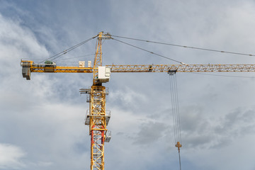 Yellow construction cranes