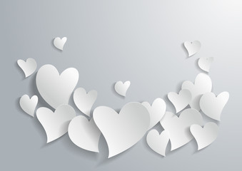 Abstract White Paper Hearts