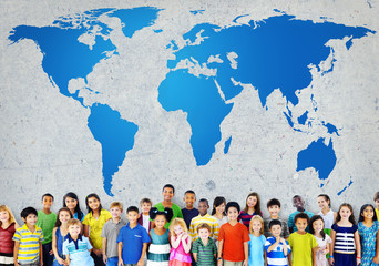 Obraz premium Global Globalization World Map Environmental Concservation Conce
