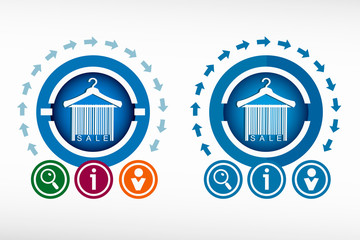Sale barcode clothes hanger icon and creative design elements