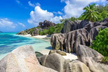 Cercles muraux Anse Source D'Agent, île de La Digue, Seychelles Paradis Tropical des Seychelles - Anse Source d& 39 Argent - Plage sur l& 39 île de La Digue