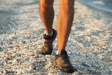 Man walking on the beach