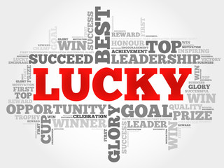 Lucky word cloud, business concept