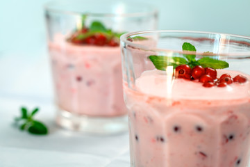 Smoothie with fruit and mint
