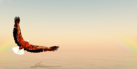 Obraz na płótnie Canvas Eagle flying - 3D render