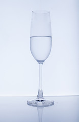 Glass on white background