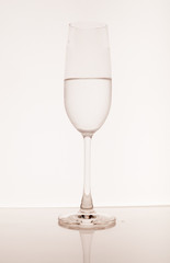 Glass on white background