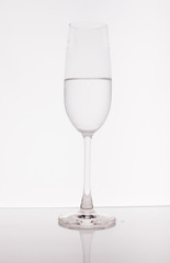 Glass on white background