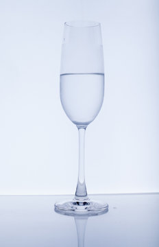 Glass on white background