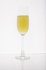 Glass on white background