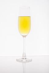 Glass on white background