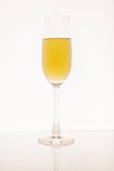 Glass on white background